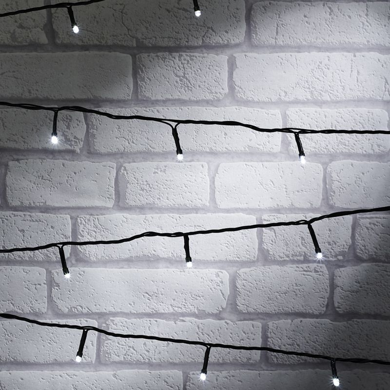 400 Led Cool White Outdoor Static String Lights Battery 40m At Qd S - String Lights Brick Wall