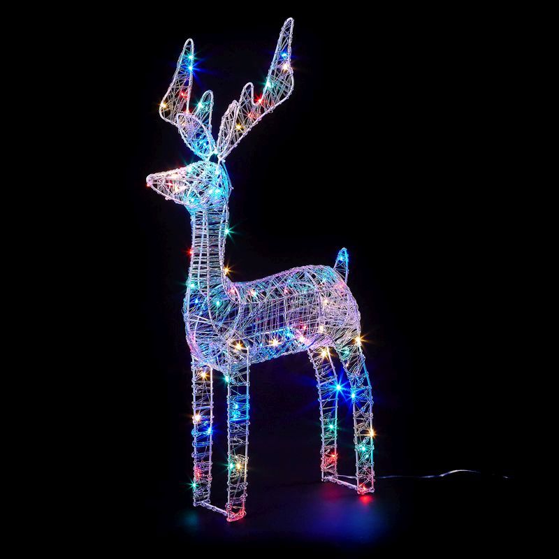 Acrylic Reindeer Multicoloured LED 80cm