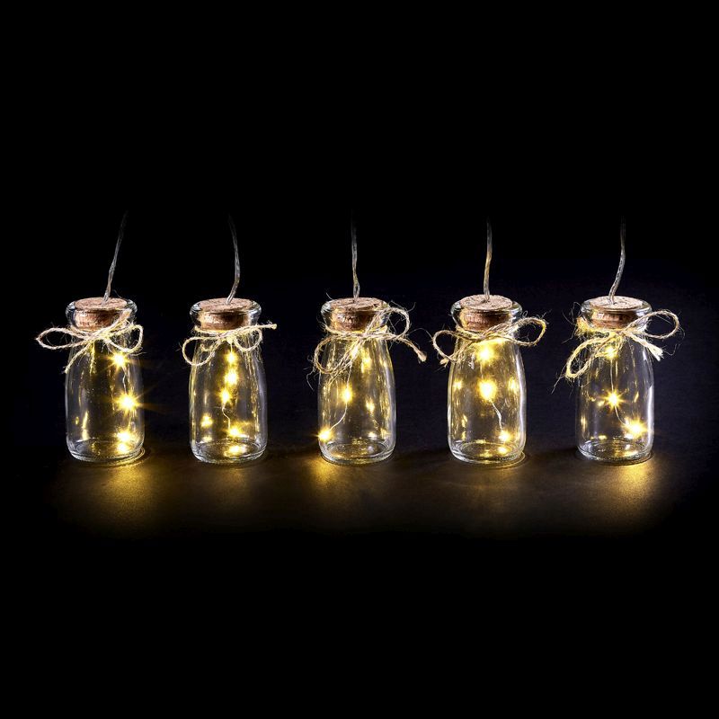 LED Warm White Indoor Rustic Bottles Light Chain