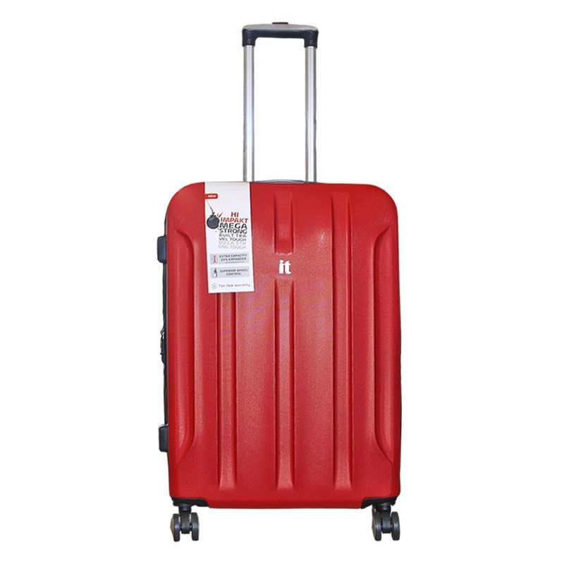 IT Luggage 25 Inch Red 4 Wheel Proteus Suitcase