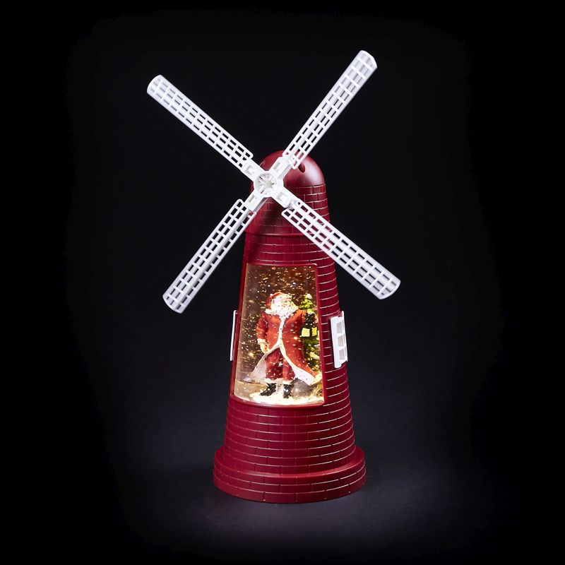 Light Up Red Windmill Christmas Ornament With Santa 54cm