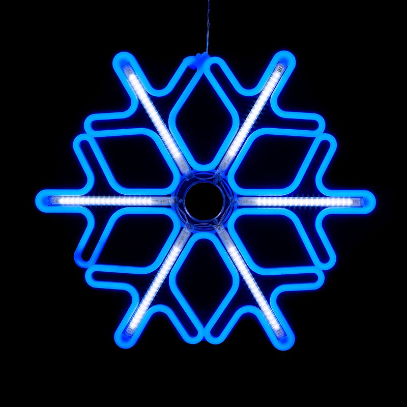 Neon Snowflake Rope Light Blue LED 59cm