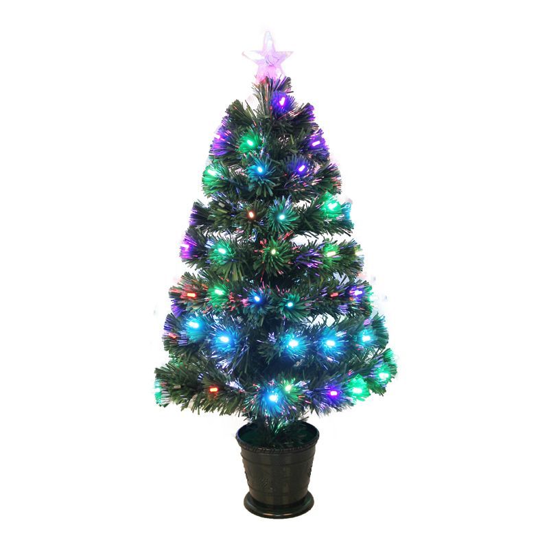 90cm (3 Foot) Dark Green Fibre Optic Classic Christmas Tree