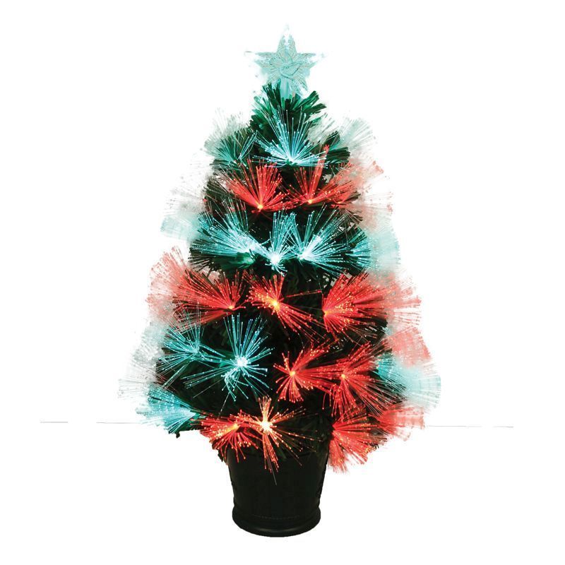 2ft Fibre Optic Christmas Tree Artificial - Fibre Optic Blue & Red 