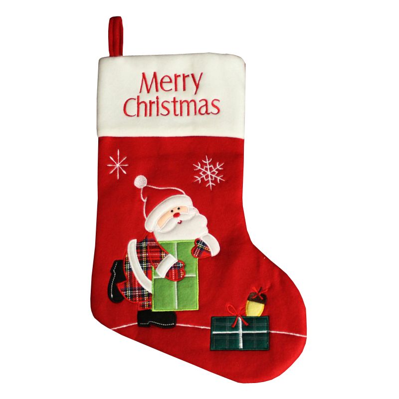 Red Fleece Merry Christmas Santa Stocking - Buy Online at QD Stores