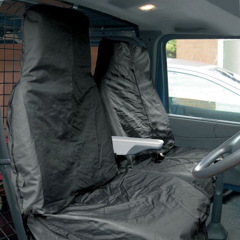 Black Water Resistant Nylon Van Seat Covers