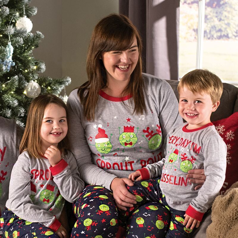 Family Christmas Pyjamas Sprout Pout Set - Small