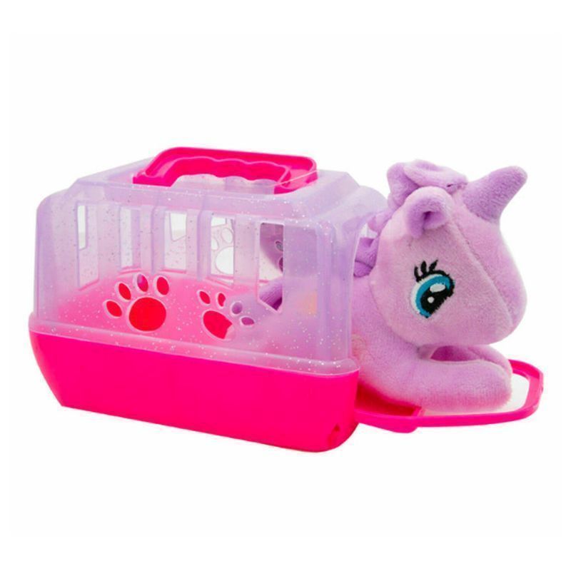 Purple Unicorn Plush Toy With Carry Case 13cm