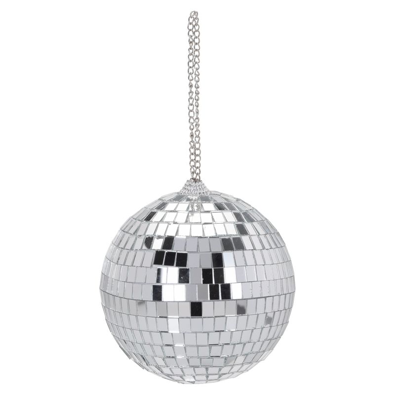 CHECK Mirror Ball Bauble - Silver 12cm