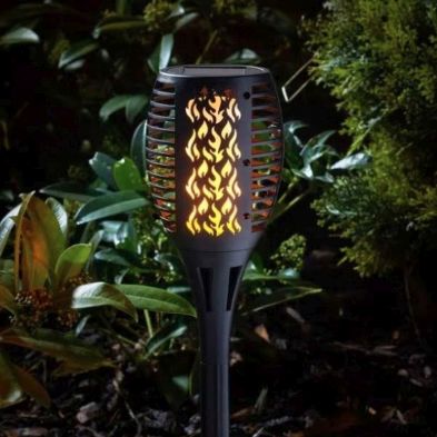 Torch Solar Garden Stake Light 35 Orange Led 50cm Coolflame By Smart Solar