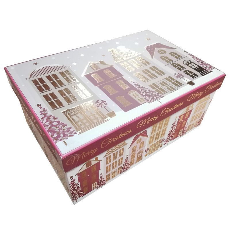Large Rectangle Pink House Box