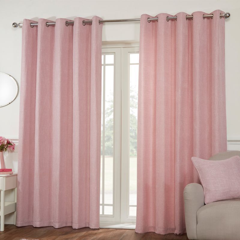 Hamilton McBride Miami Eyelet Curtains Pink 66 x 90cm