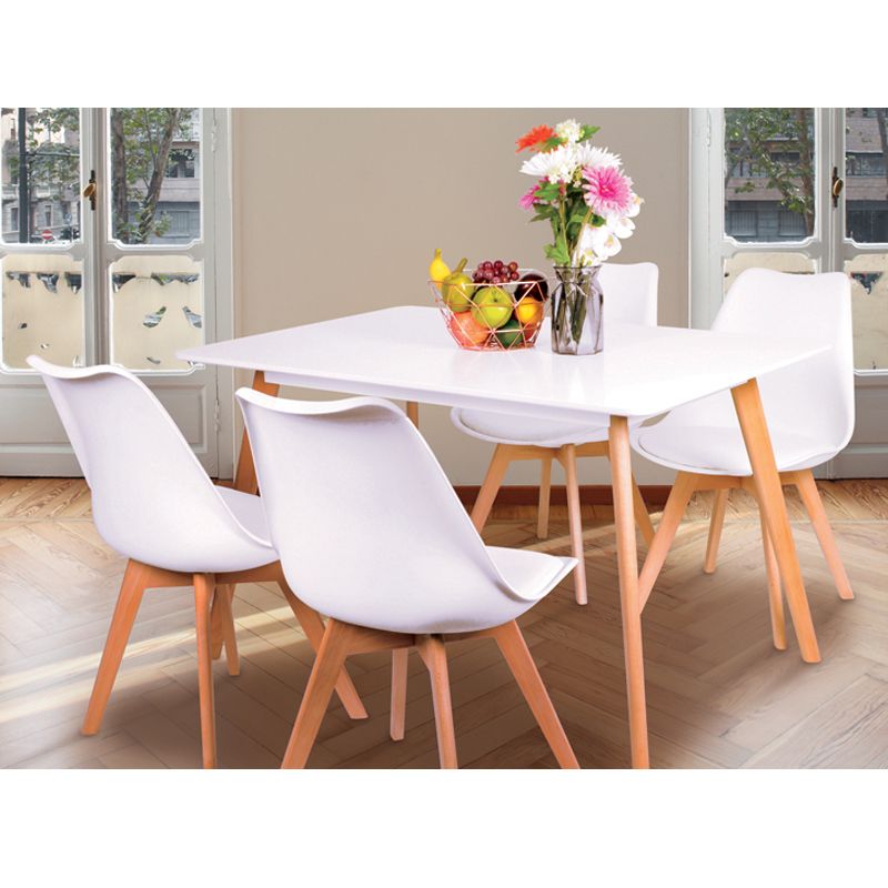 Malmo Dining Set With Four Chairs Beech, Beech Dining Room Chairs