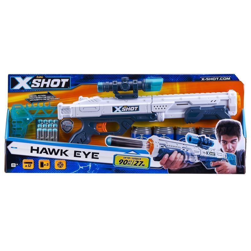 Zuru X-Shot Hark Eye & 12 Darts 6 Cans