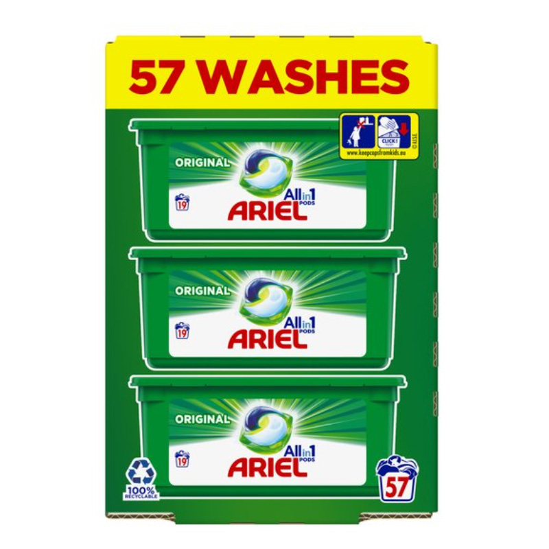 Ariel 3 in 1 Washing Capsules Original 57 Washes