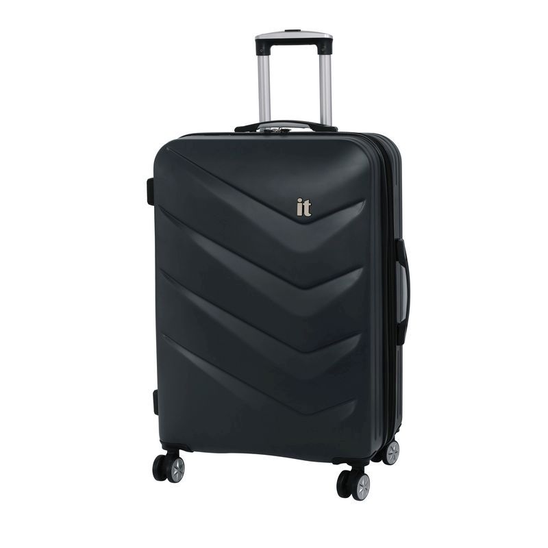it luggage Black Medium Chevron Suitcase