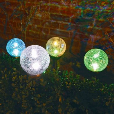 Product photograph of Bright Garden Solar Dual Function Crackle Ball Light - White from QD stores