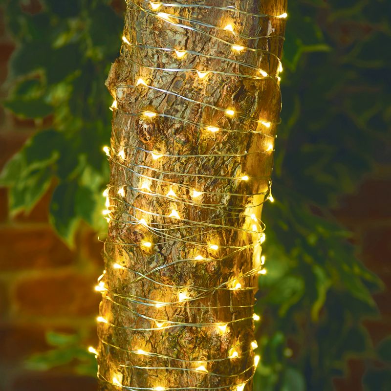 Solar Garden String Lights Decoration 100 Warm White LED - 12.9m by Bright Garden