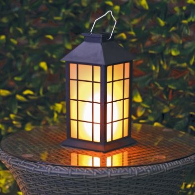 Product photograph of Solar Garden Georgian Lantern Decoration 12 Orange Led - 35cm By Bright Garden from QD stores