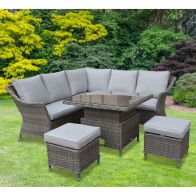 See more information about the Arles Garden Corner Sofa by Croft - 7 Seats Half Round Weave Rattan Grey