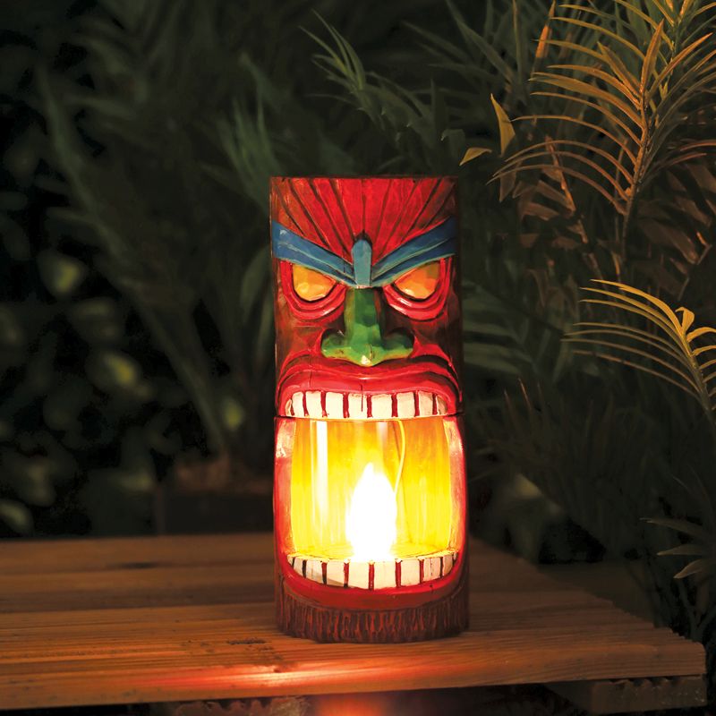 Bright Garden Solar Powered Tiki Flickering Candle Statue - Buy Online ...