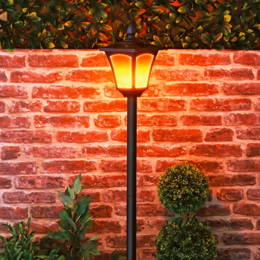 Solar Garden Light Lamp Post Decoration 99 Orange LED - 165cm by Bright Garden