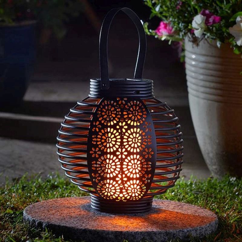 Solar Garden Lantern Decoration Orange LED - 20cm Ferrara by Smart Solar
