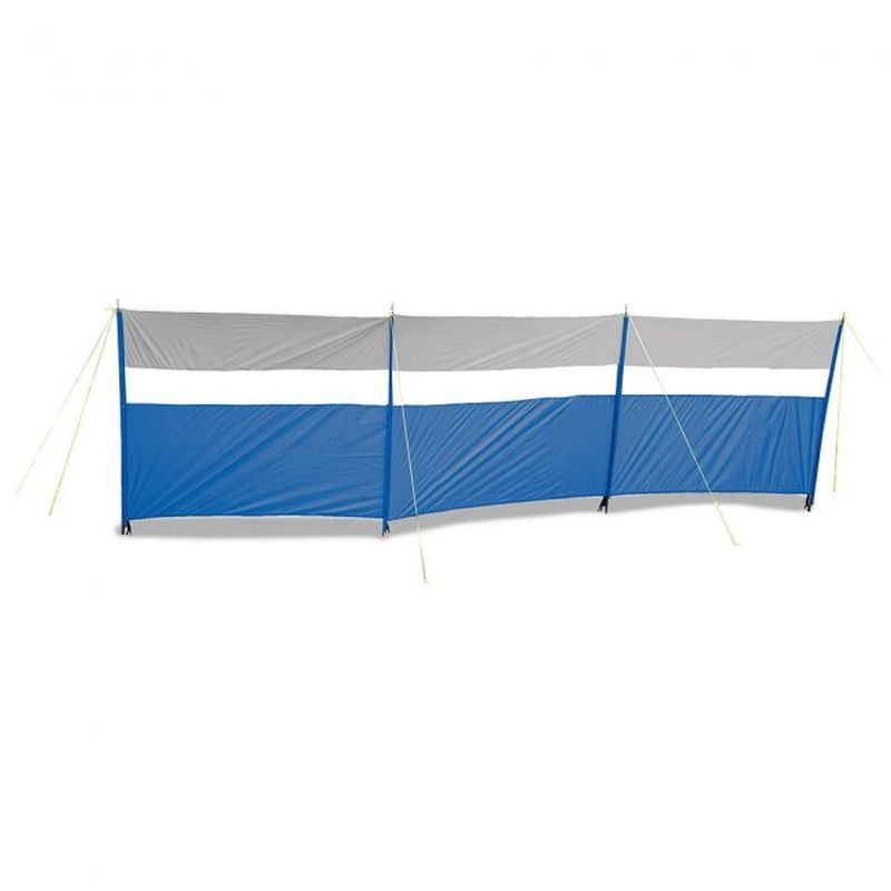 Blue 4 Pole Windbreak With Guide Ropes