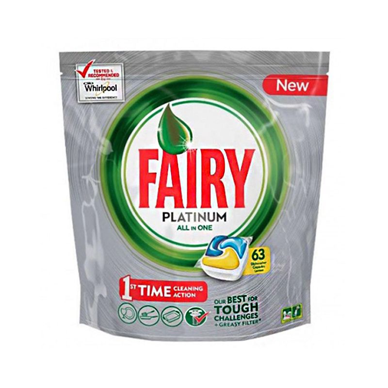 Fairy All In One Dishwasher Capsules Lemon 63 Pack
