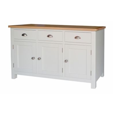See more information about the Jasmine Large Sideboard Oak White 3 Doors 3 Drawers