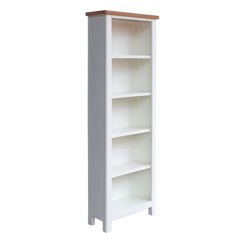 Jasmine Tall Bookcase Oak White 5 Shelves