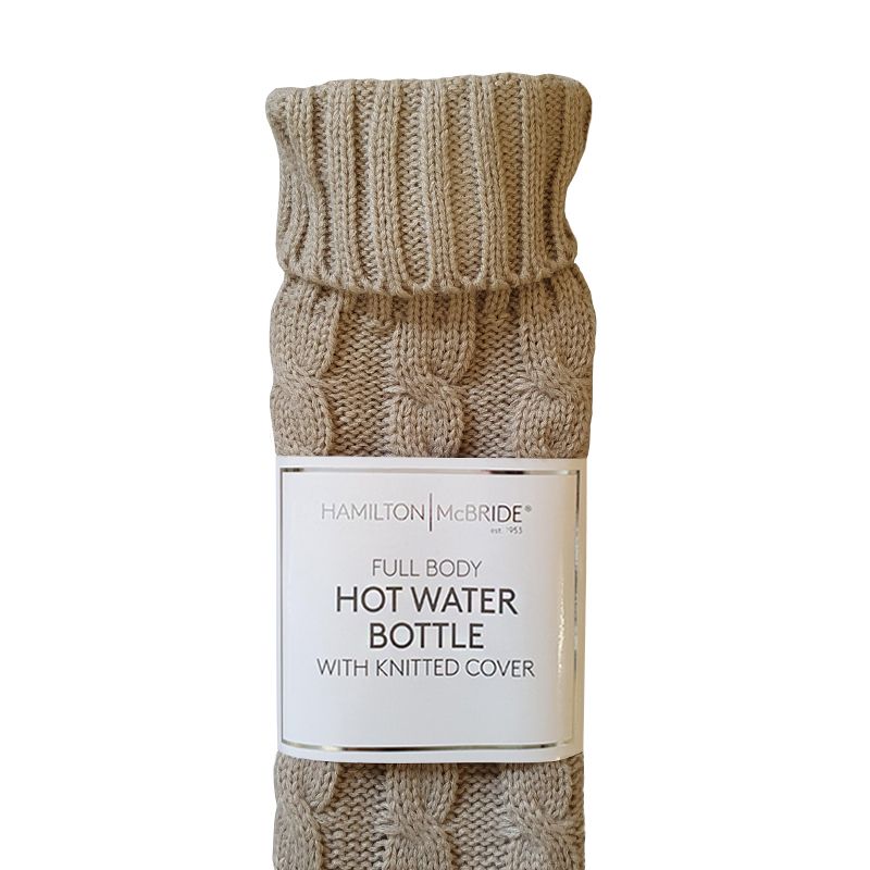 Hamilton McBride Long Knitted Hot Water Bottle Brown