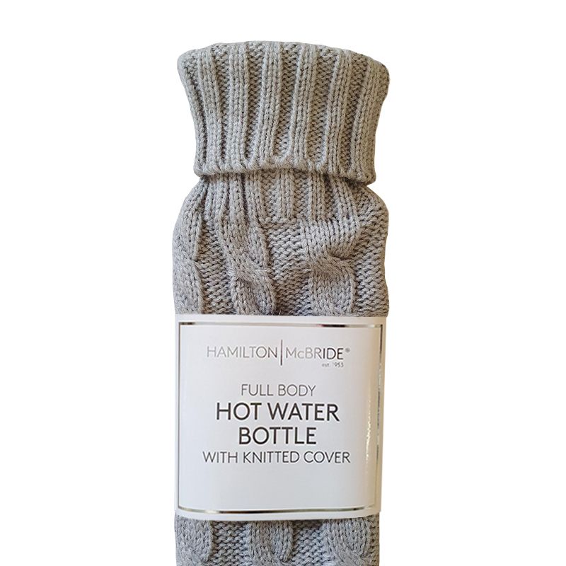 Hamilton McBride Long Knitted Hot Water Bottle Grey