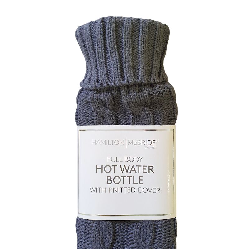 Hamilton McBride Long Knitted Hot Water Bottle Navy