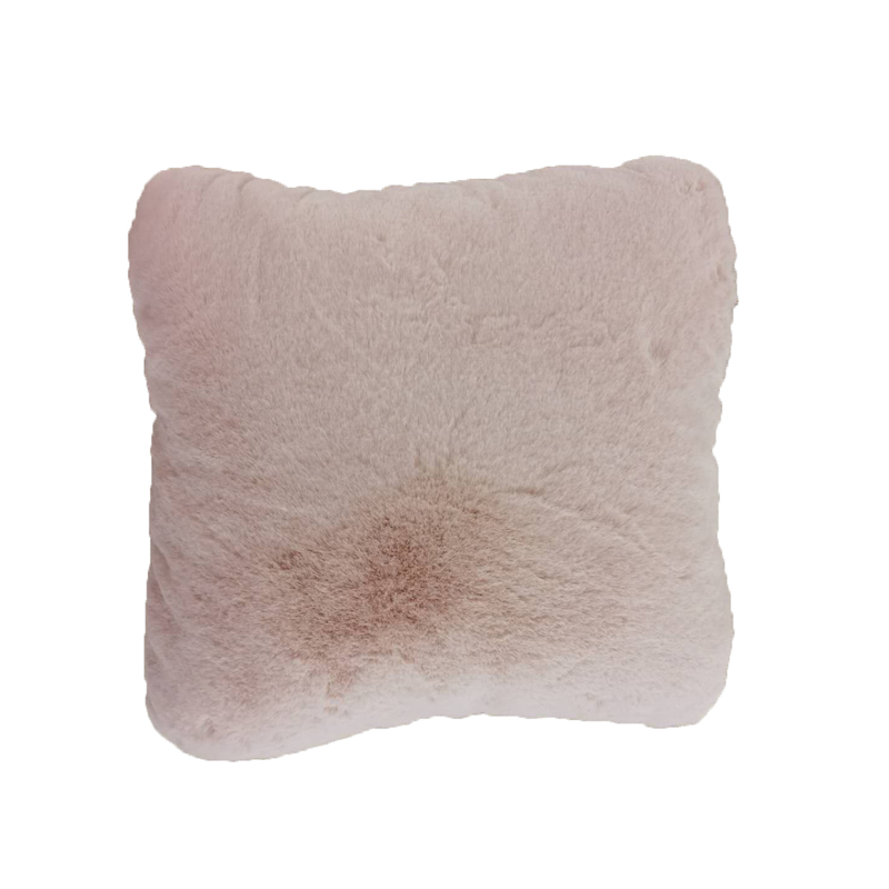 50x50cm Hamilton McBride Faux Fur Rabbit Cushion Pink