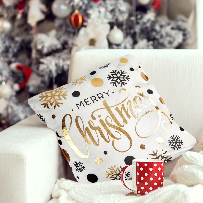 Christmas Cushion Foiled Merry Christmas Design 