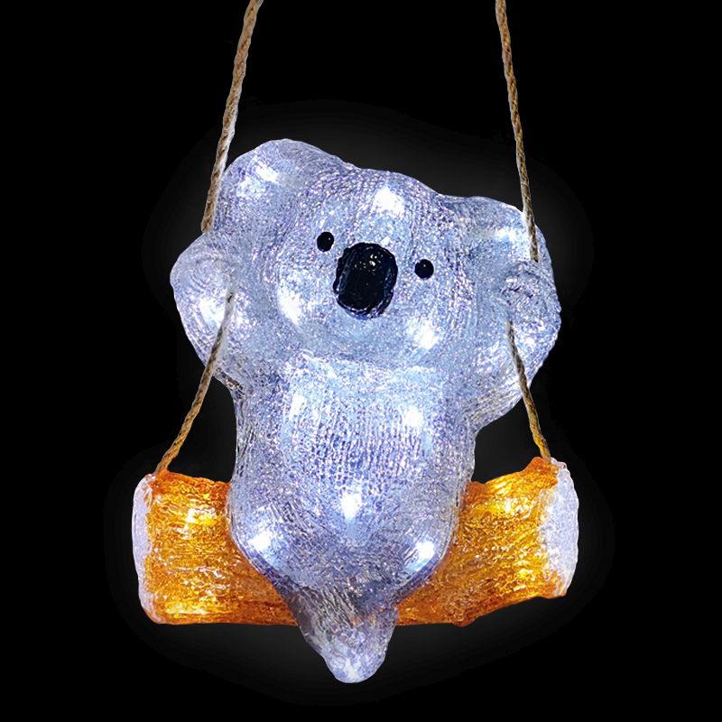 30 LED White Light Up Acrylic Koala Bear 23cm