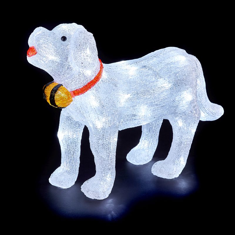 LED White Light Up Acrylic St Bernard Dog