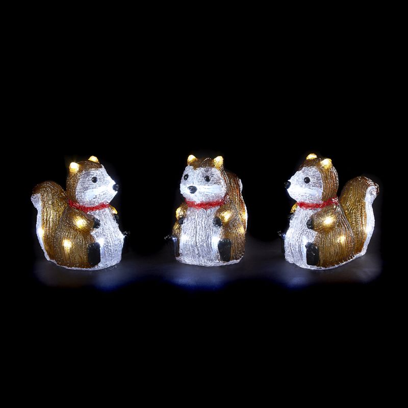 3 LED Acrylic Squirrels