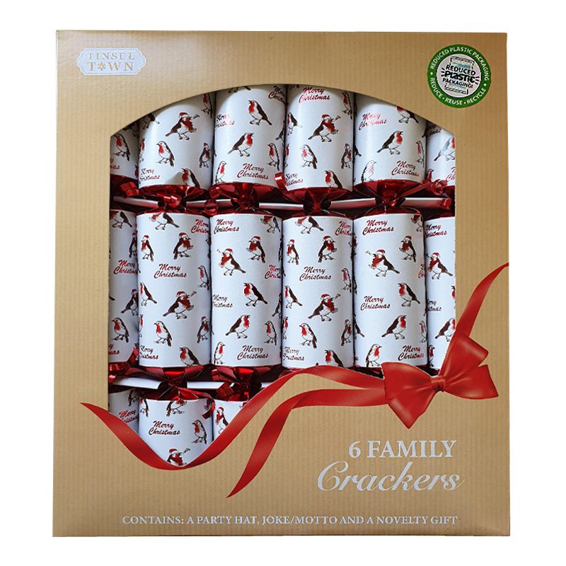 Red Robin Party Christmas Crackers 6 Pack