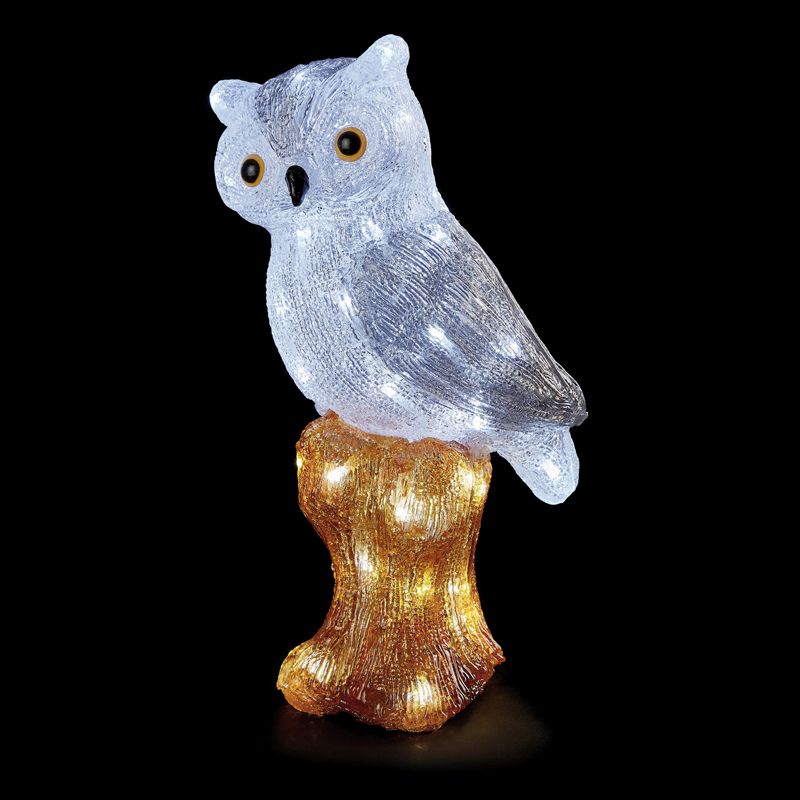 40 LED White Acrylic Owl Christmas Decoration