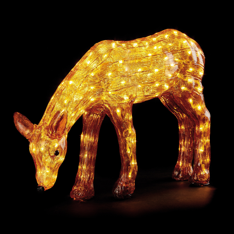 160 LED White Acrylic Deer Christmas Decoration 