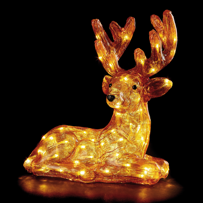 70 LED White Acrylic Reindeer Christmas Decoration 