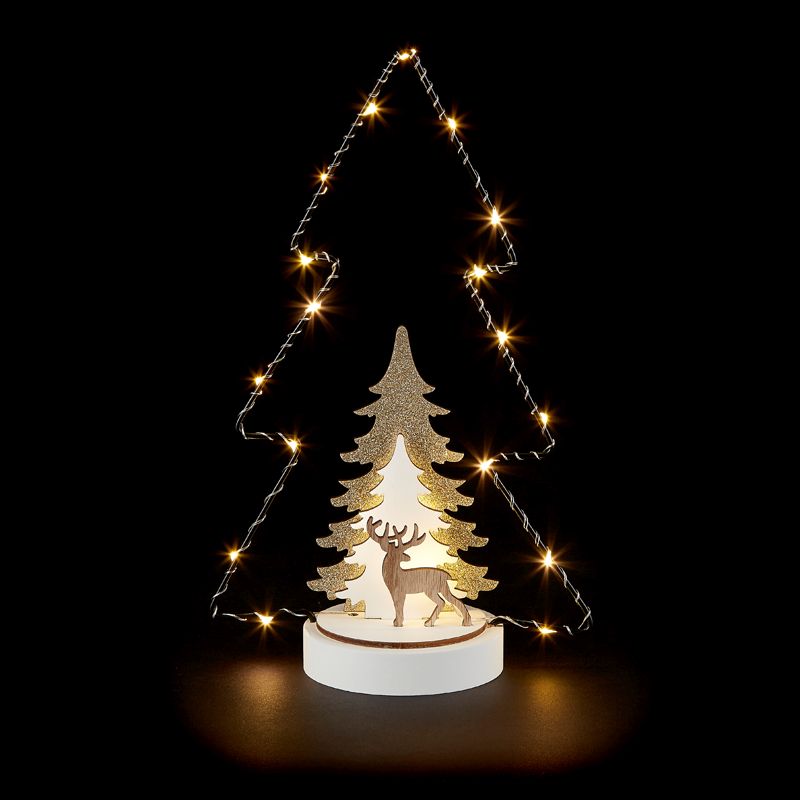 LED Wooden Stag Tree Light