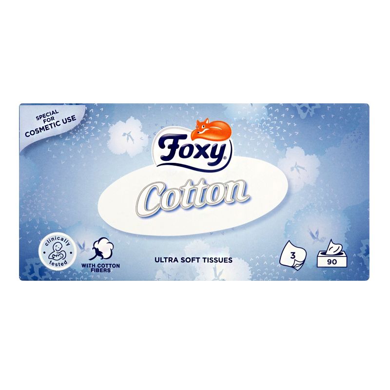 Foxy Cotton Facial Tissues Box 90