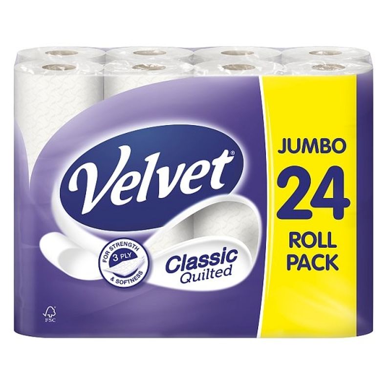 Velvet Classic Quilted Toilet Paper 24 Pack