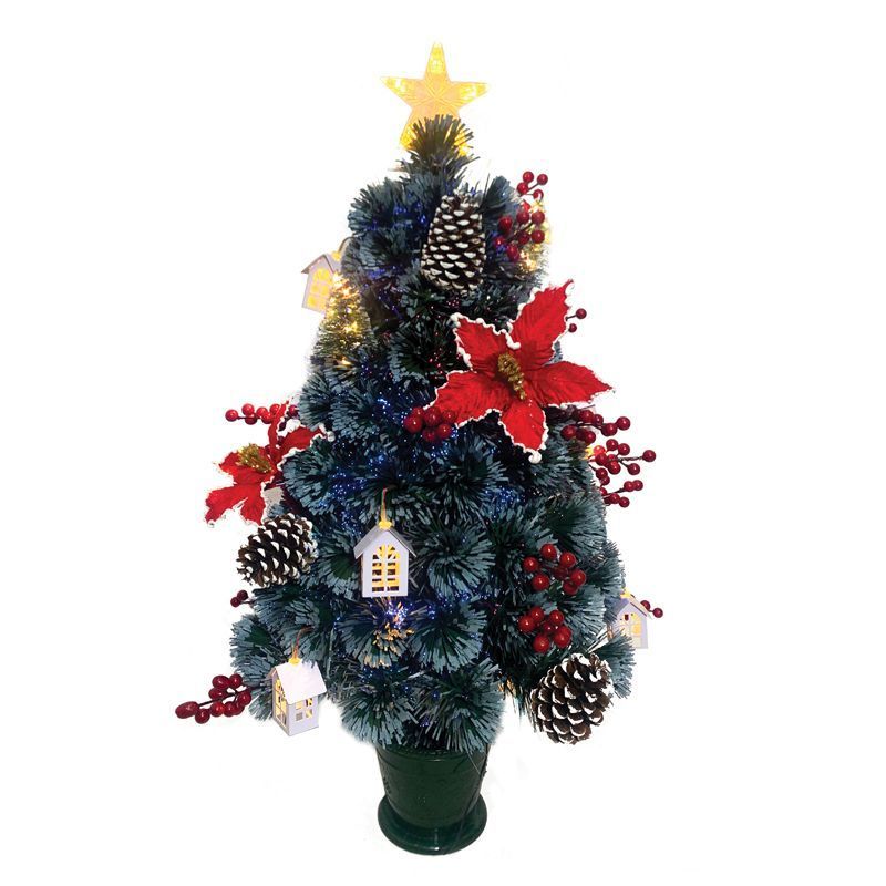 3ft Berries & Cones Christmas Tree Artificial - Fibre Optic Warm White 