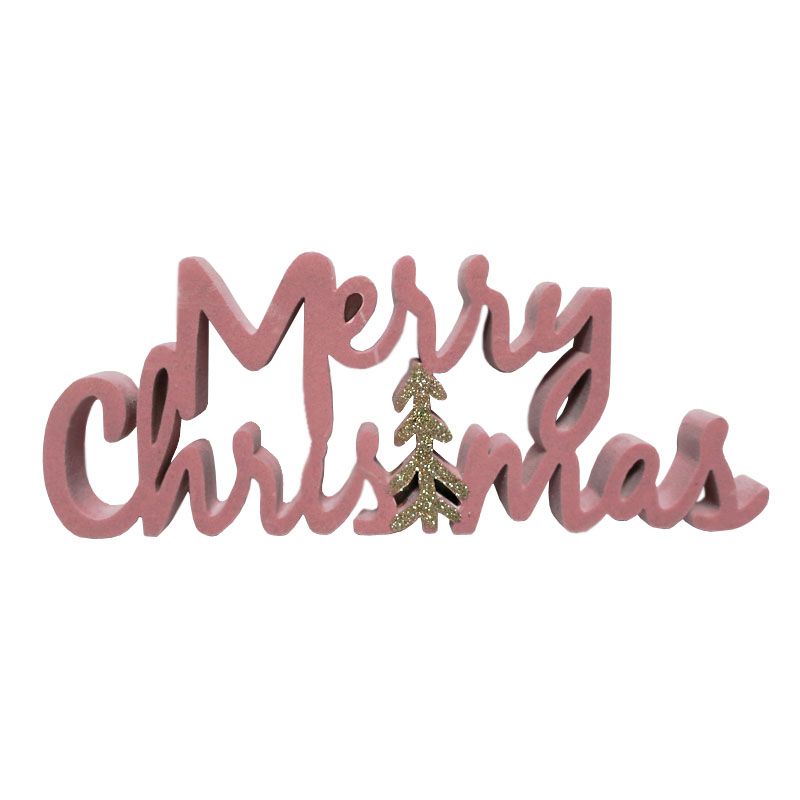 Pink Merry Christmas Standing Sign
