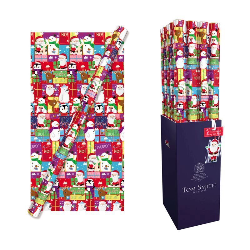 Extra Wide Santa & Friends Christmas Wrapping Paper 8M