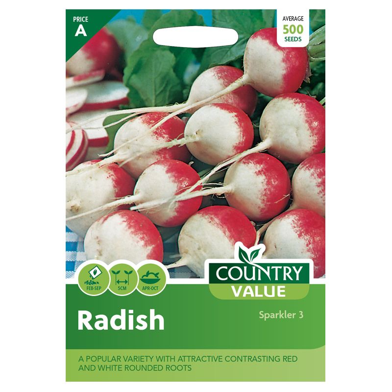Country Value Radish Sparkler 3 Seeds
